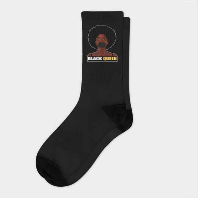 Black Queen Afro Pride Socks by logiamerch