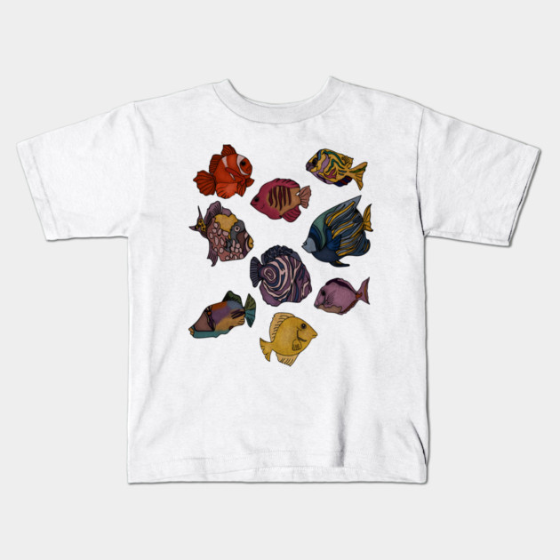 Tropical Fishes Ocean Animal Kids T-Shirt by logiamerch