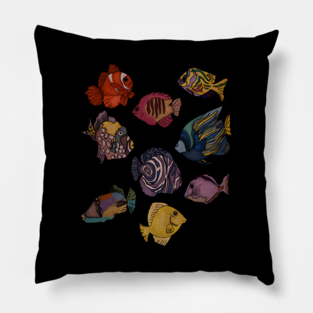 Tropical Fishes Ocean Animal Pillow by logiamerch