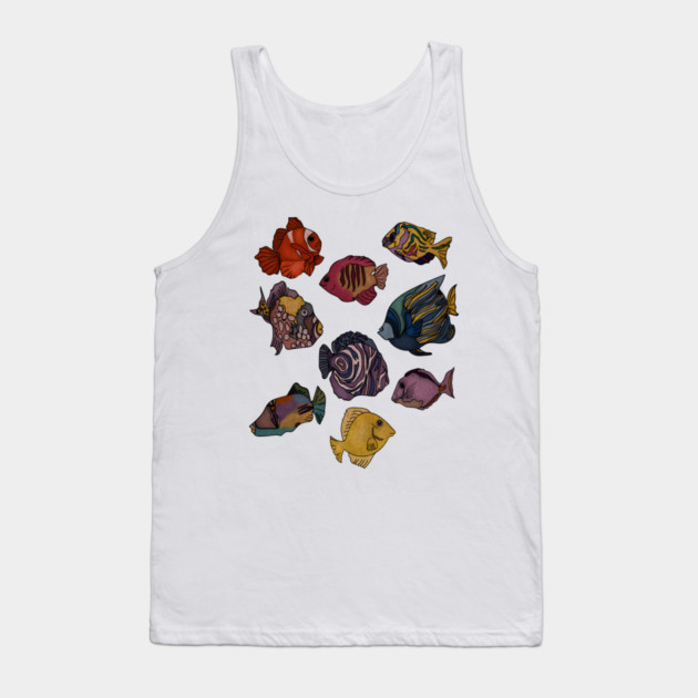 Tropical Fishes Ocean Animal Tank Top by logiamerch