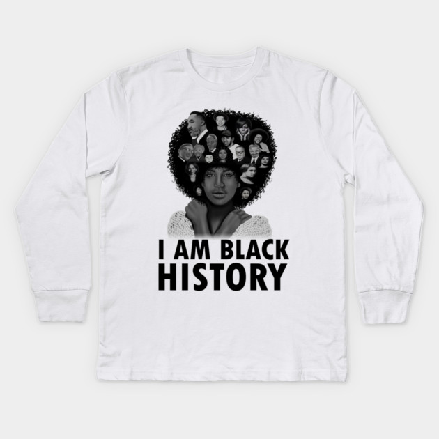 I am Black History, African Pirde Kids Long Sleeve T-Shirt by logiamerch