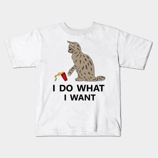 I do what I want Cat Funny Cat Lover Kids T-Shirt by logiamerch