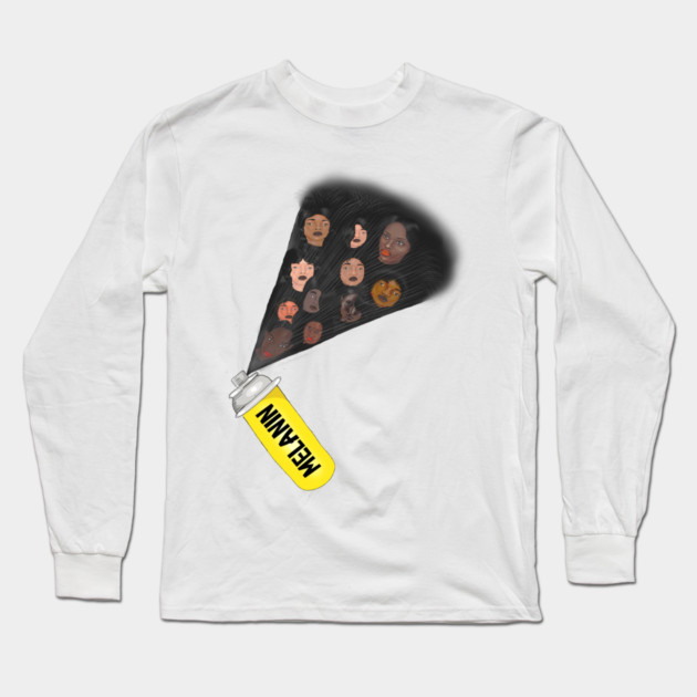 Melanin Spar, Melanin Poppin Afro Black Pirde Long Sleeve T-Shirt by logiamerch