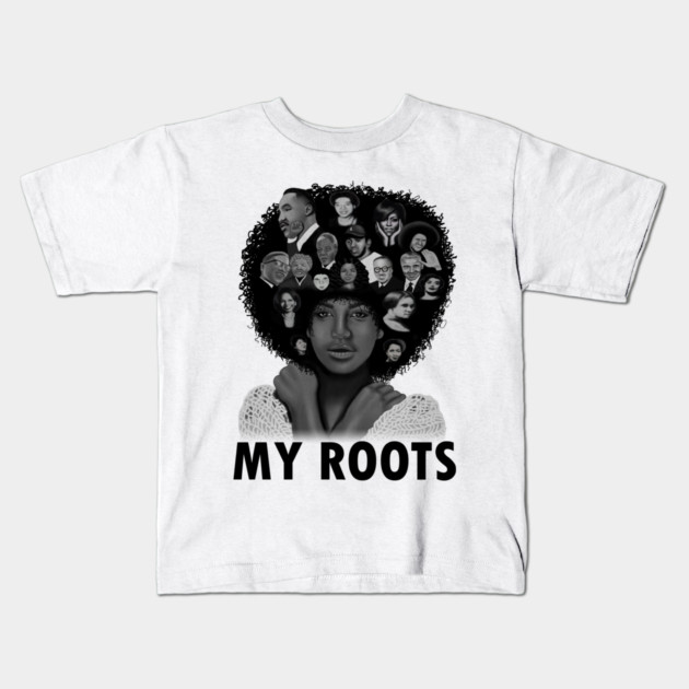 My Roots, Black African History Afro Kids T-Shirt by logiamerch