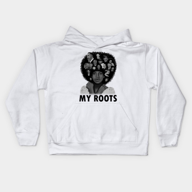 My Roots, Black African History Afro Kids Hoodie by logiamerch