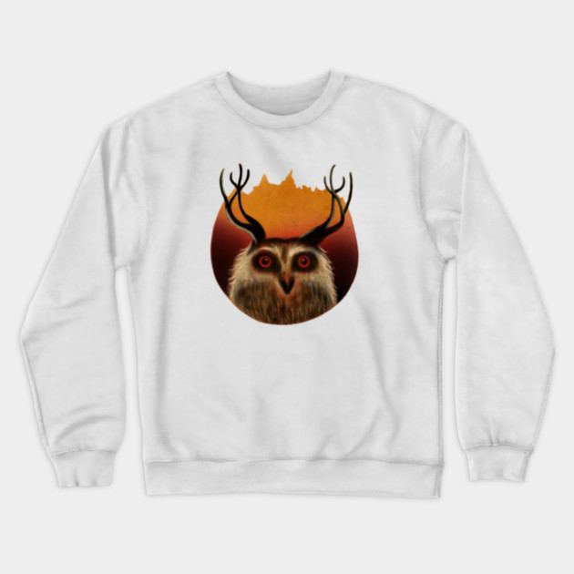 Owl Deer, Animal Crewneck Sweatshirt by logiamerch