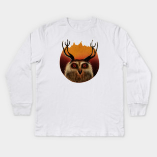 Owl Deer, Animal Kids Long Sleeve T-Shirt