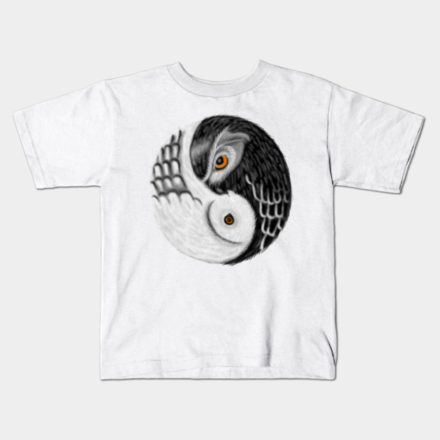 Owl Yin Yang, Love Owls, Zen Meditation Kids T-Shirt by logiamerch