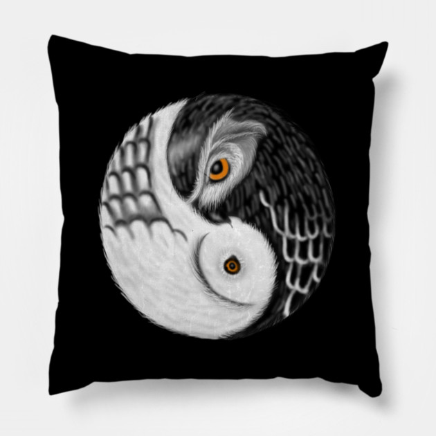 Owl Yin Yang, Love Owls, Zen Meditation Pillow by logiamerch