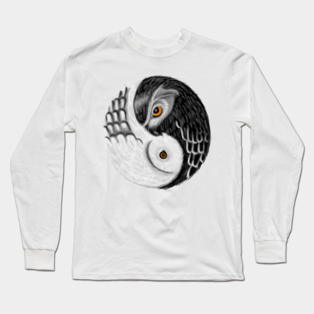 Owl Yin Yang, Love Owls, Zen Meditation Long Sleeve T-Shirt by logiamerch
