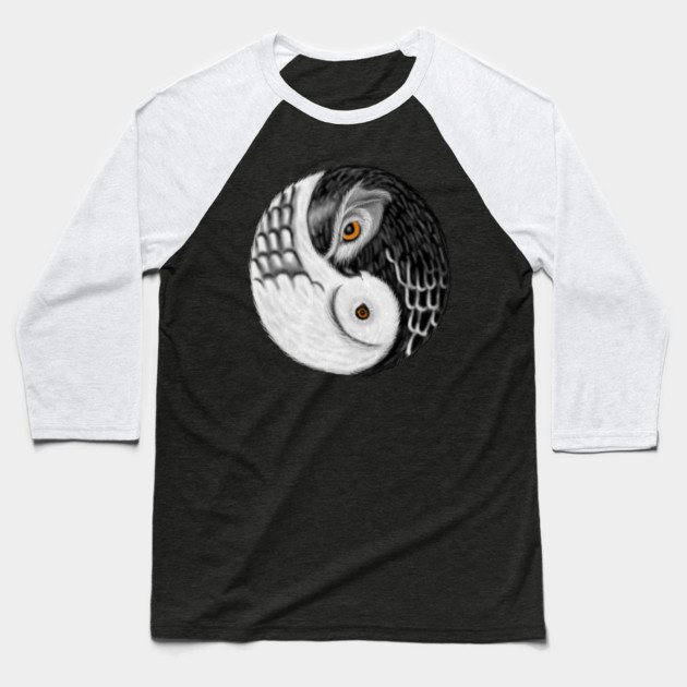 Owl Yin Yang, Love Owls, Zen Meditation Baseball T-Shirt by logiamerch