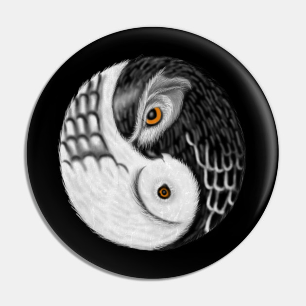 Owl Yin Yang, Love Owls, Zen Meditation Pin by logiamerch