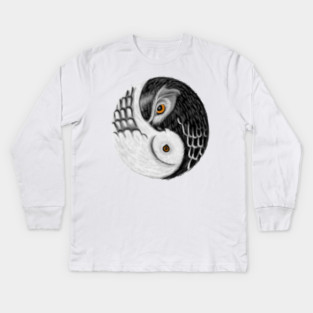 Owl Yin Yang, Love Owls, Zen Meditation Kids Long Sleeve T-Shirt