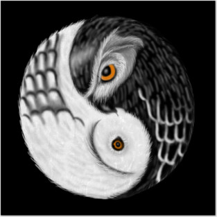 Owl Yin Yang, Love Owls, Zen Meditation Posters and Art