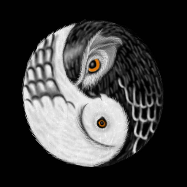 Owl Yin Yang, Love Owls, Zen Meditation by logiamerch