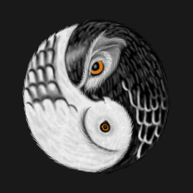 Owl Yin Yang, Love Owls, Zen Meditation by logiamerch