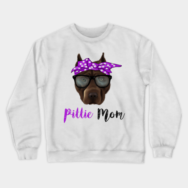 Pittie Mom, Pitbull Lover Crewneck Sweatshirt by logiamerch