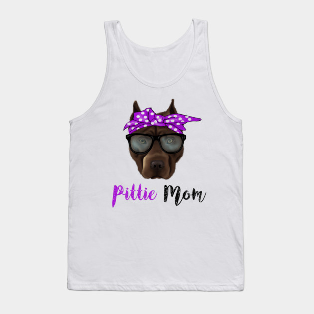 Pittie Mom, Pitbull Lover Tank Top by logiamerch