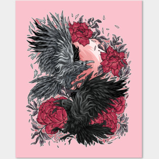 Raven Yin Yang Posters and Art