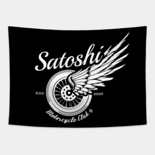 Satoshi Motorcycle Club (dark) Tapestry