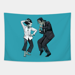 Pulp Frankenstein Halloween Tapestry