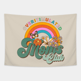 Overstimulated Mom Club Tapestry