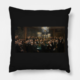 Peder Severin Krøyer's - A meeting in the Royal Danish Academy of Sciences and Letters Pillow