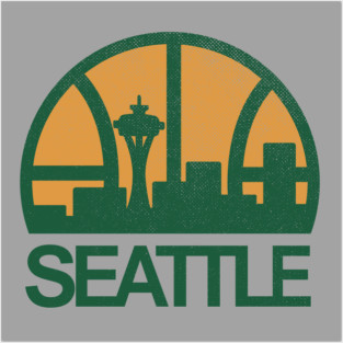 DEFUNCT - Seattle Supersonics Skyline Posters and Art