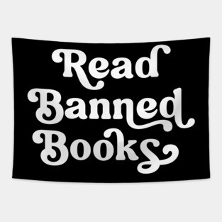Read Banned Books Retro Lettering Tapestry