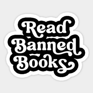 Read Banned Books Retro Lettering Sticker