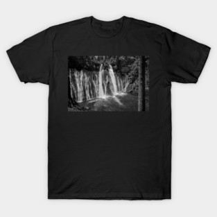 McArthur-Burney Falls in Black and White T-Shirt
