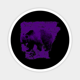 Messy Arkansas Purple Bear Magnet