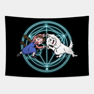 Fullmetal alchemist fusion - cyan glow Tapestry