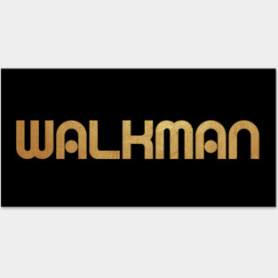 Walkman retro gold Posters and Art