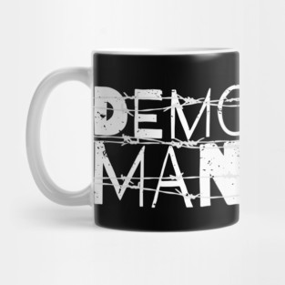 DEMOCRACY MANIFEST WHITE TYPOGRAPHY Mug