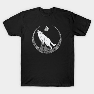Viking Wolf of Odin Valknut Norse Mythology T-Shirt