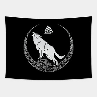 Viking Wolf of Odin Valknut Norse Mythology Tapestry