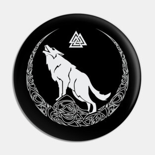 Viking Wolf of Odin Valknut Norse Mythology Pin