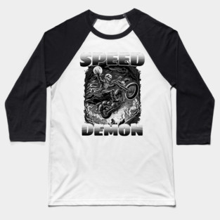 Speed Demon Motorcycle Baseball T-Shirt