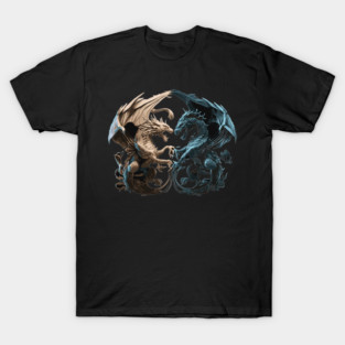 Epic Battle of Mythical Creatures - Illustration Artwork T-Shirt