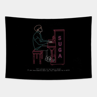 BTS SUGA WITH PIANO Tapestry
