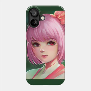manga girl pink hair Phone Case