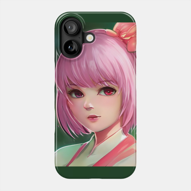 manga girl pink hair Phone Case by animegirlnft