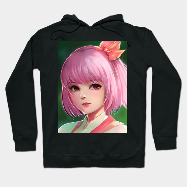 manga girl pink hair Hoodie by animegirlnft