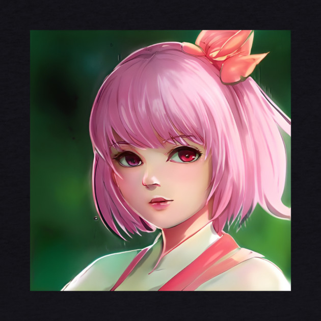 manga girl pink hair by animegirlnft