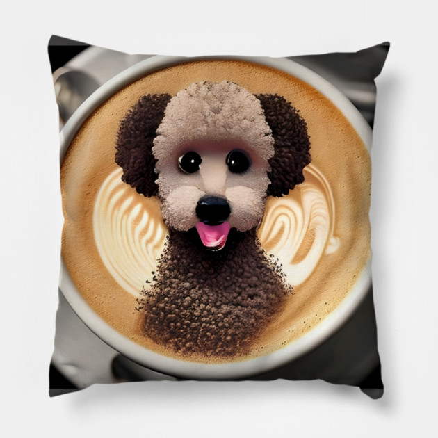 art coffee with dog Pillow by animegirlnft