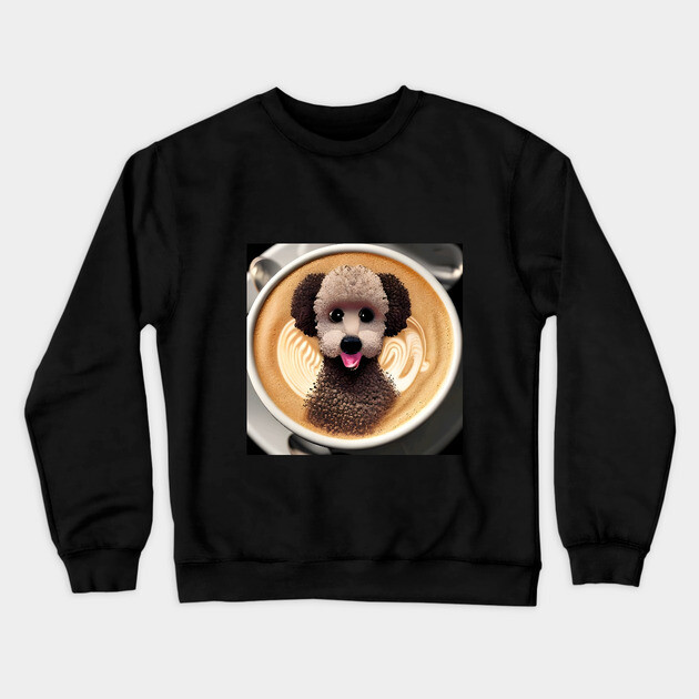 art coffee with dog Crewneck Sweatshirt by animegirlnft