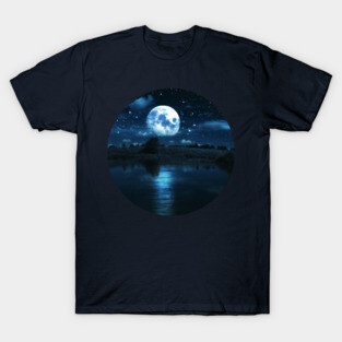 Full moon over river T-Shirt