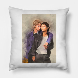 Watercolor of Wilhelm and Simon from Young Royals Pillow