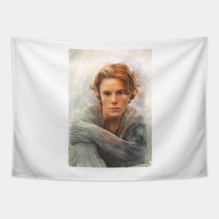 Watercolor mixed media of Prince Wilhelm from Young Royals Tapestry